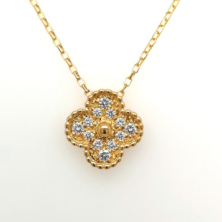 Flower Motif Diamond Necklace