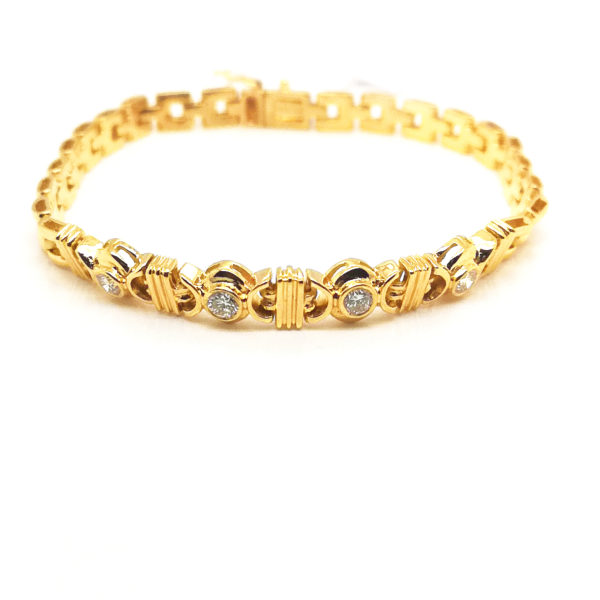 20K Yellow Gold Diamond Bracelet | 0.43 Carat Diamonds