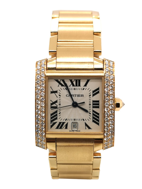 Cartier Tank Francaise Diamond 18K Yellow Gold 1840 Watch
