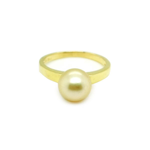18K Yellow Gold Pearl Ring