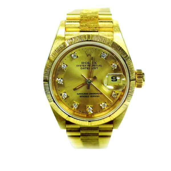 pre-owned Rolex 18K Yellow Gold Diamond 69278 Watch