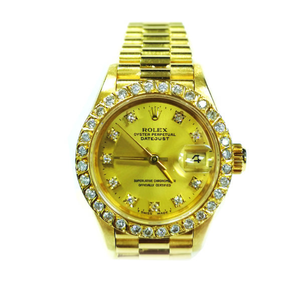 Rolex 18K Yellow Gold Diamond 69178 Watch