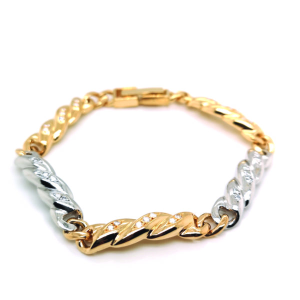 PT/18K Yellow Gold Diamond Bracelet