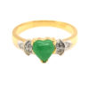 20K Yellow Gold Jade Diamond Two Tone Ring