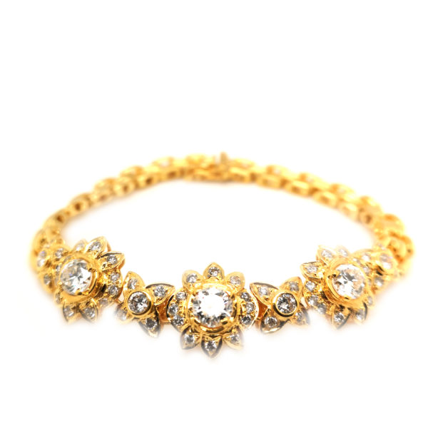 18K/20K Yellow Gold Diamond Bracelet