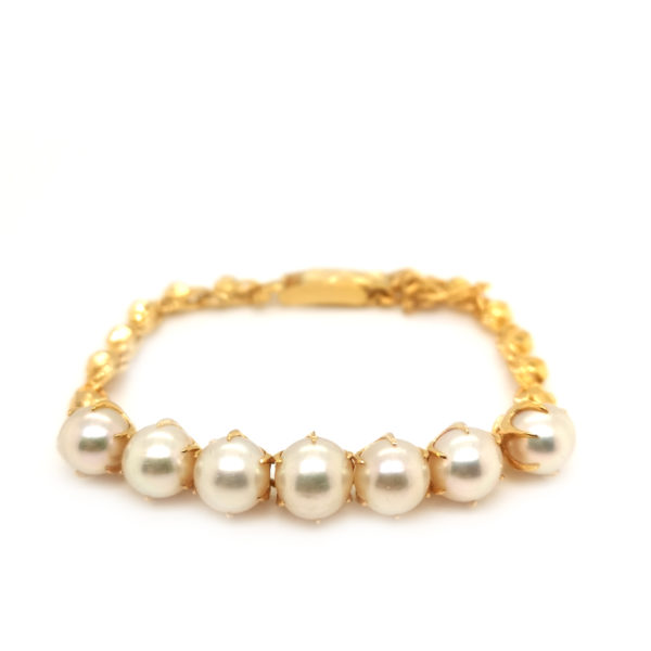 20K Yellow Gold Pearl Bracelet