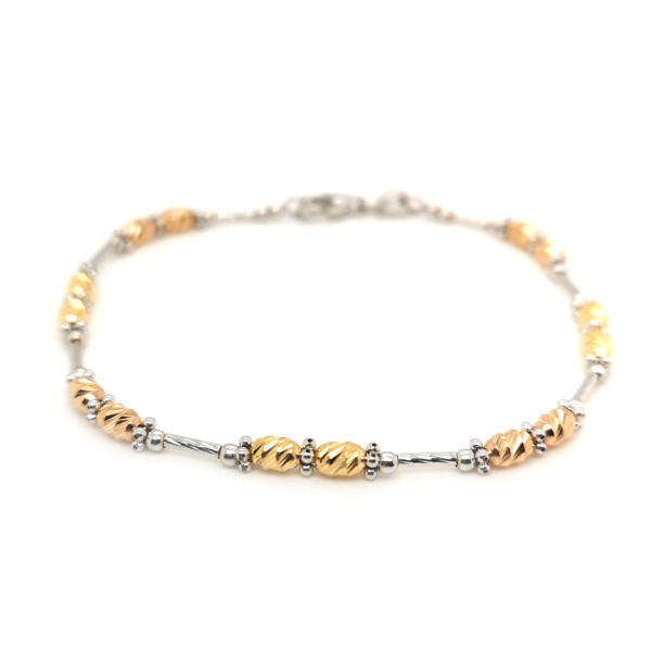 18K White/Yellow/Rose Gold Bracelet