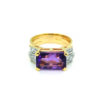 18K Yellow Gold Amethyst Diamond Ring