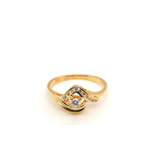20K Yellow Gold Diamond Ring