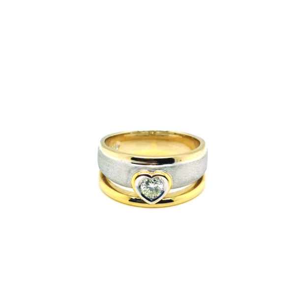 18K White/Yellow Gold Diamond Ring