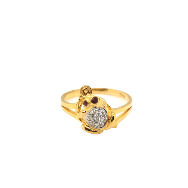 18K Yellow Gold Diamond Ruby Ring