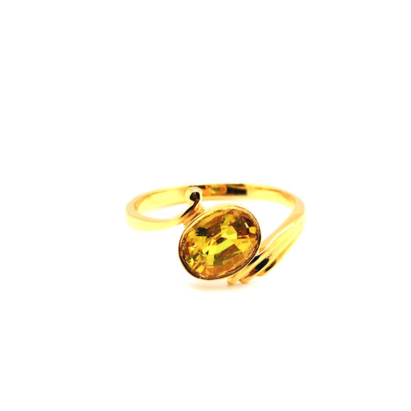 22K Yellow Gold Yellow Sapphire Ring