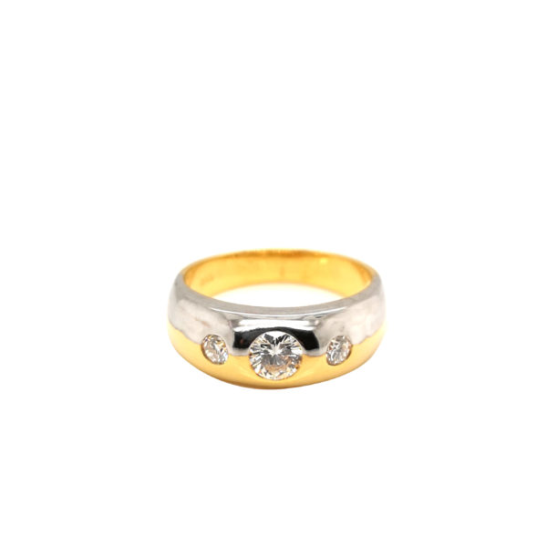 20K Yellow/White Gold Diamond Ring