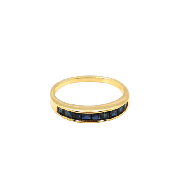 18K Yellow Gold Blue Sapphire Ring