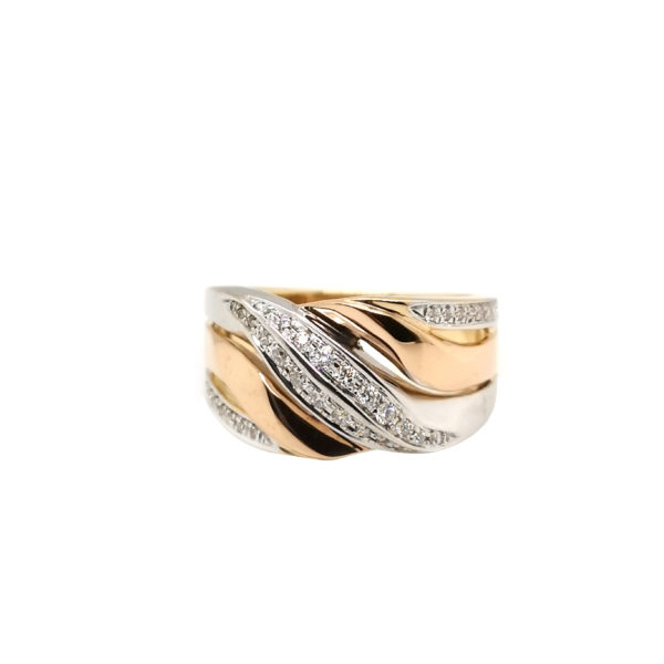 18K White/Rose Gold Diamond Ring