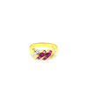 14K Yellow Gold Diamond Ruby Ring