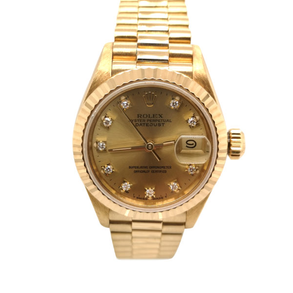 Rolex Lady Datejust Diamond 18K Yellow Gold 69178 Watch