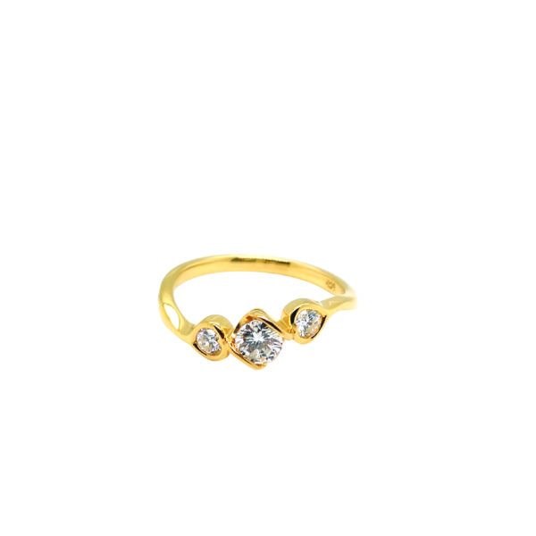 20K Yellow Gold Diamond Ring