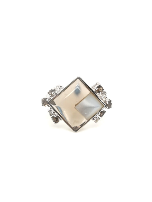 18K White Gold Stone Diamond Ring