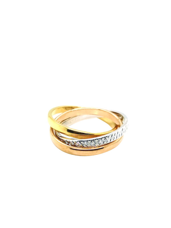 18K Yellow/White/Rose Gold Ring