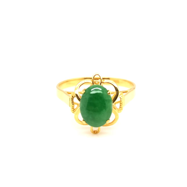 20K Yellow Gold Jade Ring