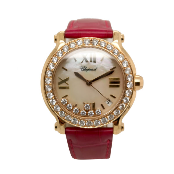 Chopard Happy Sport Diamond 18k Rose Gold Watch