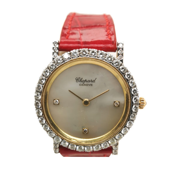 Chopard Geneve Diamond 18K Yellow Gold Watch