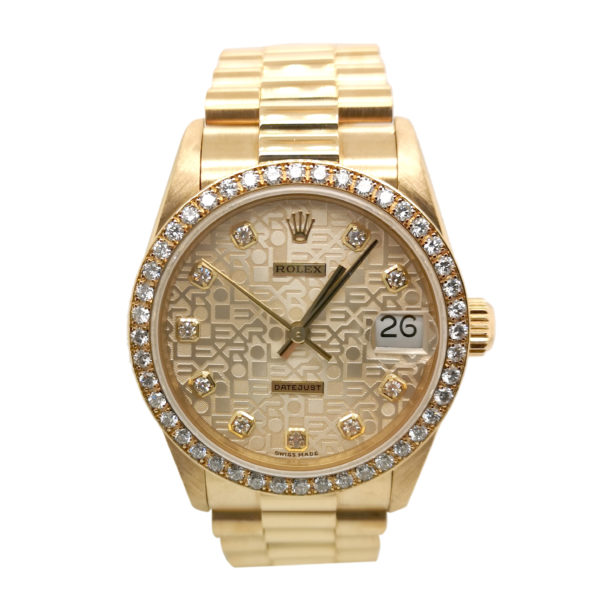 Rolex Datejust Diamond 18K Yellow Gold 68288 Watch