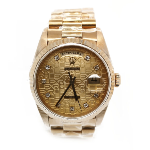 Rolex Day Date Diamond 18K Yellow Gold 18238 Watch